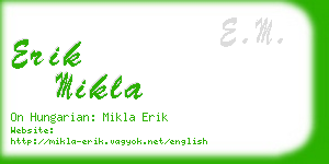 erik mikla business card